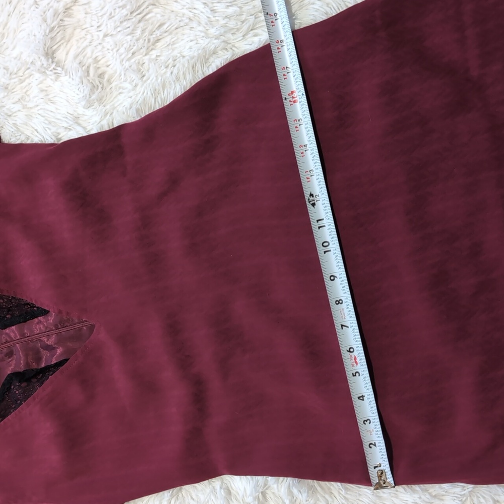 NWT Dance & Marvel Maroon Plunge Neck Vampire Goth Balloon Sleeve Dress Small - Picture 11 of 12